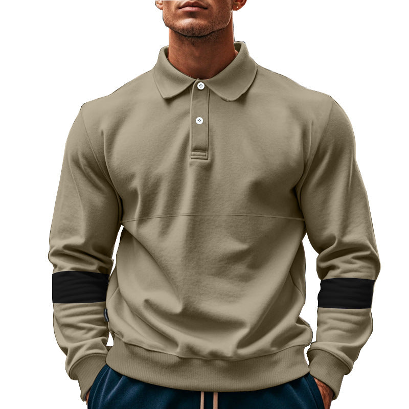 Men’s Long-Sleeve Lapel Polo Shirt