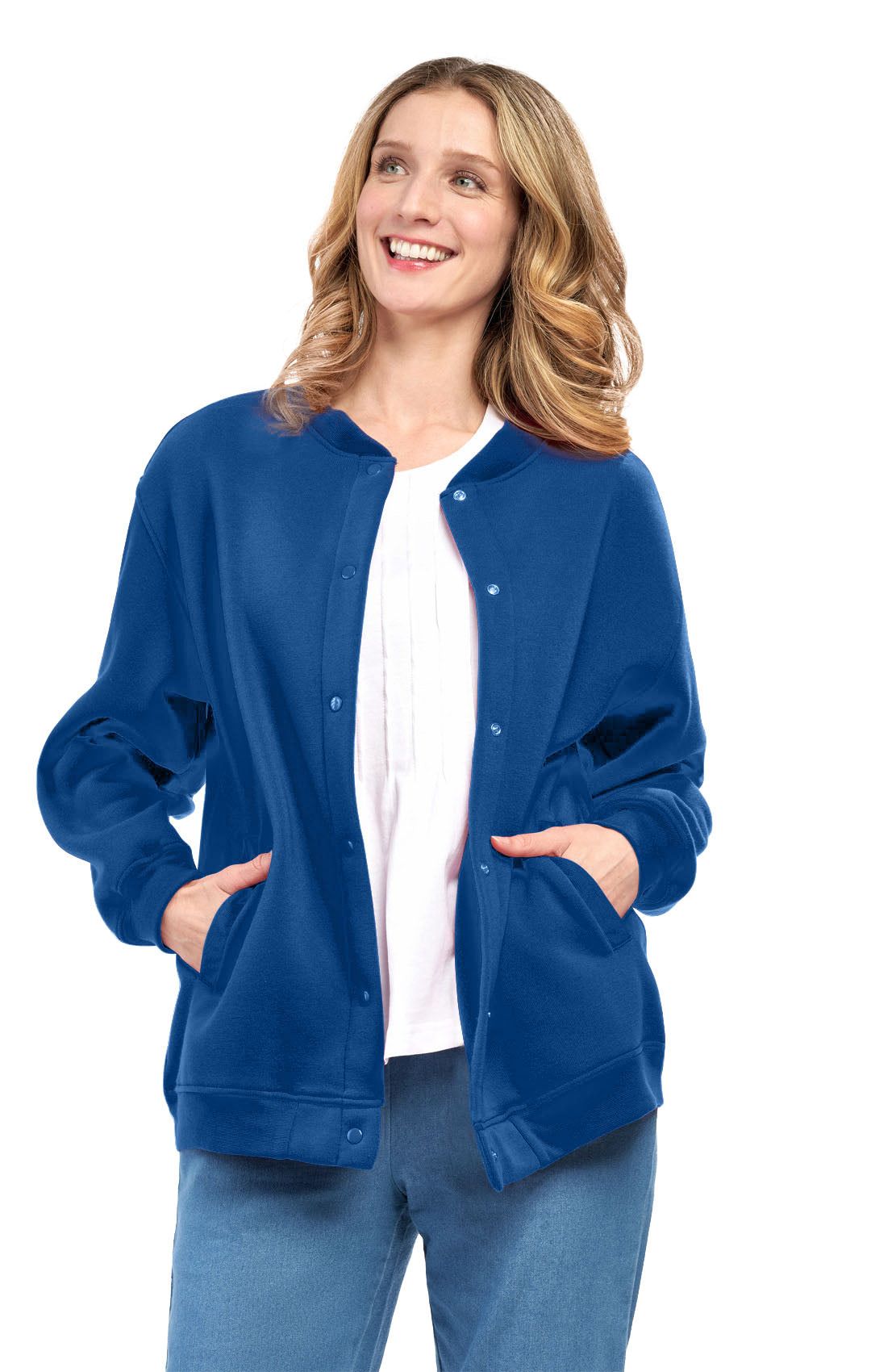 Women’s Snap-Up Jacket with Fleecy Lining