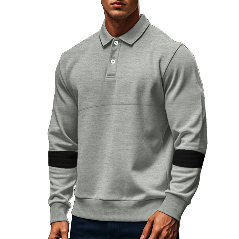 Men’s Long-Sleeve Lapel Polo Shirt