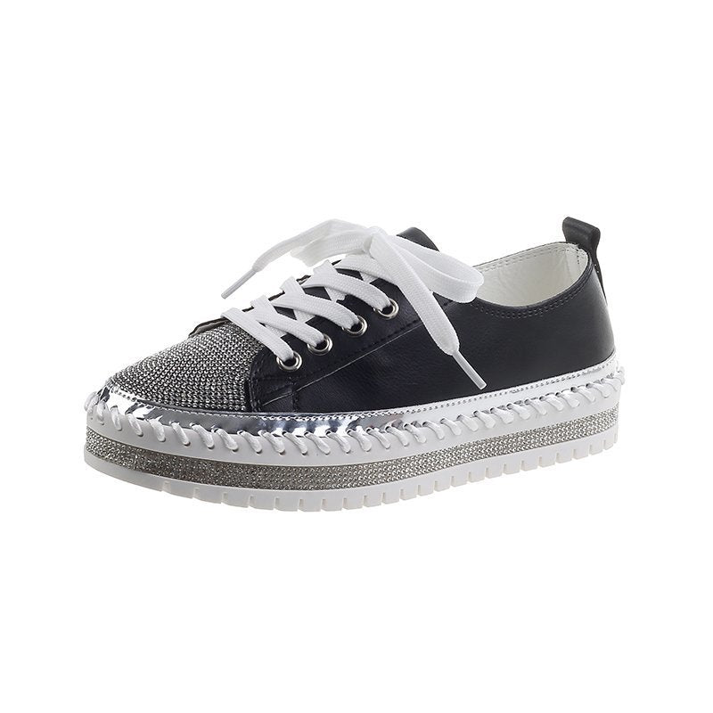 Women’s Leopard Canvas Rhinestone Platform Sneakers
