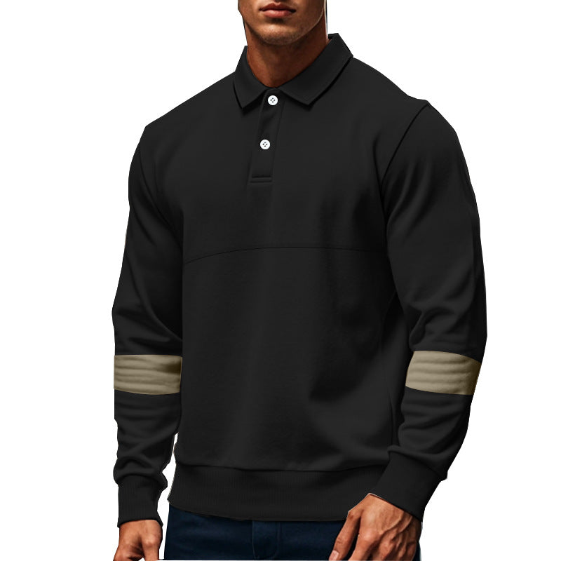 Men’s Long-Sleeve Lapel Polo Shirt