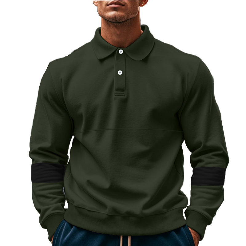 Men’s Long-Sleeve Lapel Polo Shirt