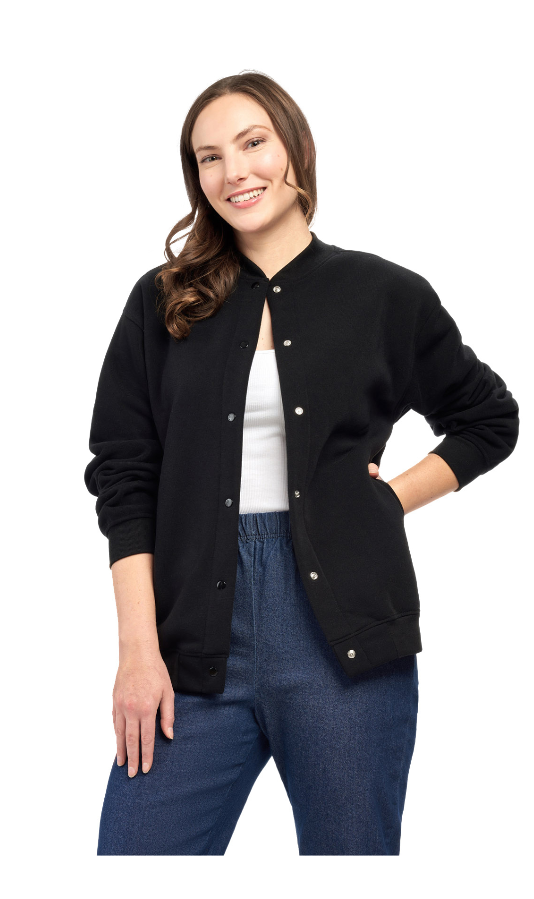 Women’s Snap-Up Jacket with Fleecy Lining