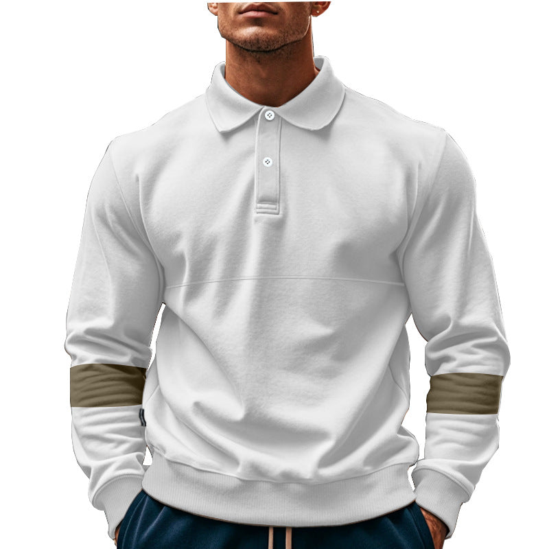 Men’s Long-Sleeve Lapel Polo Shirt