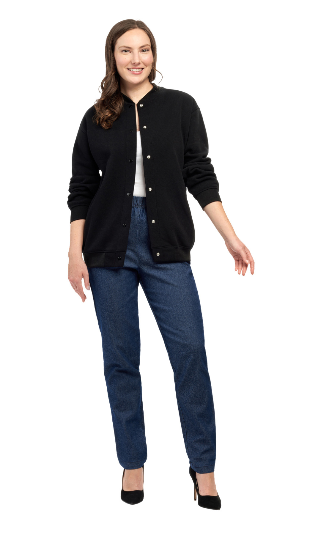 Women’s Snap-Up Jacket with Fleecy Lining