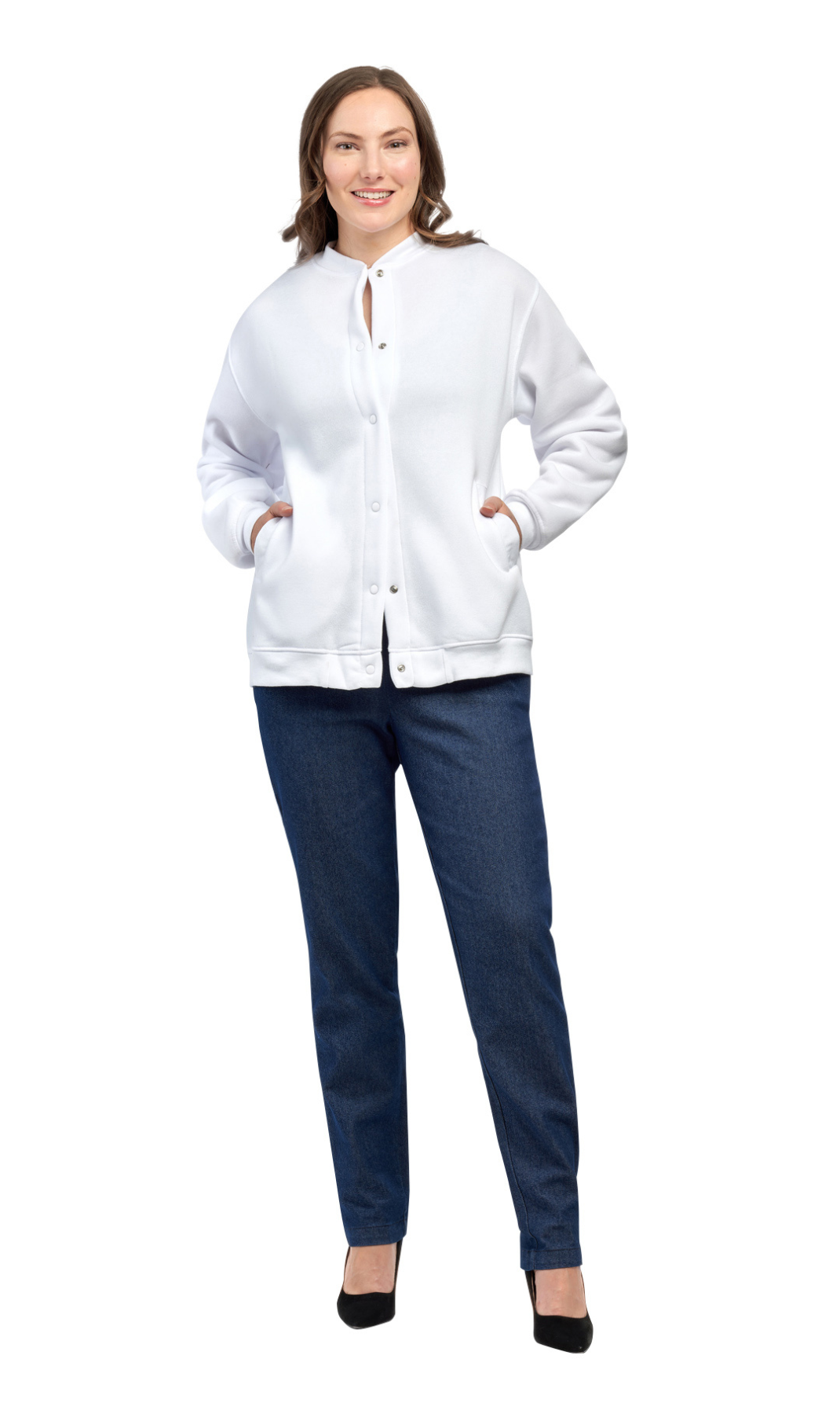 Women’s Snap-Up Jacket with Fleecy Lining
