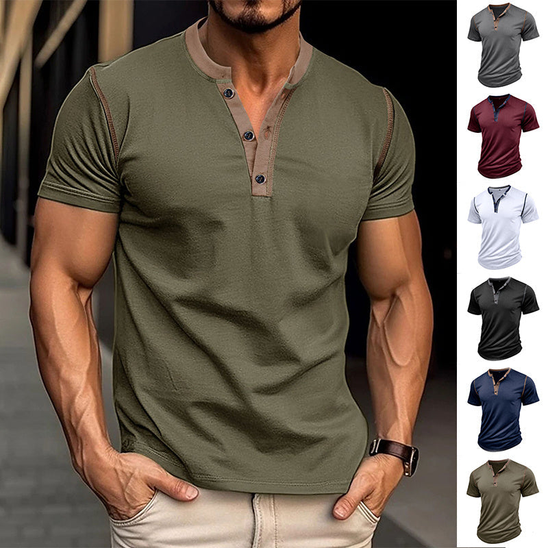 Men’s Summer Short-Sleeve V-Neck Polo