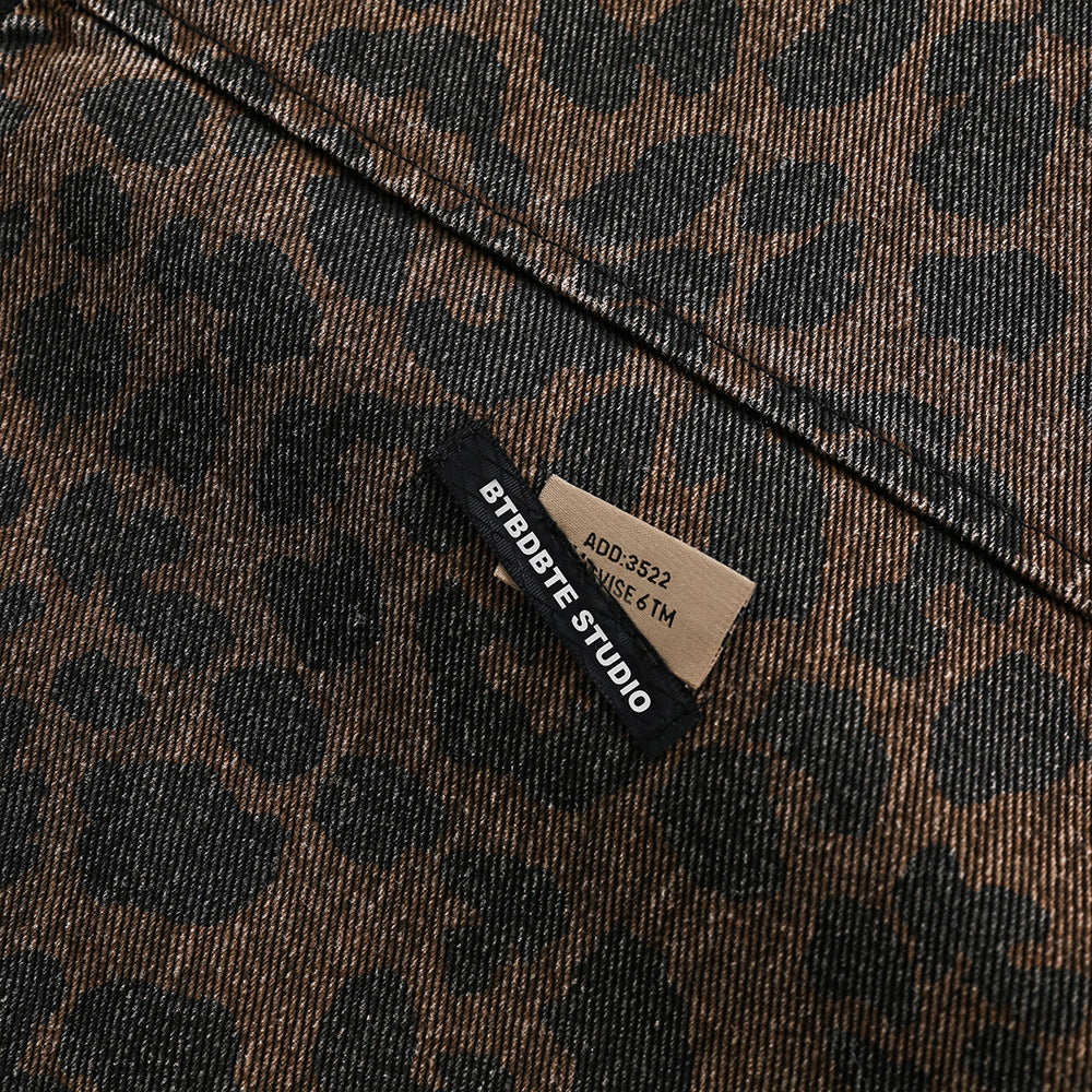 Men’s Leopard Print Denim Jacket