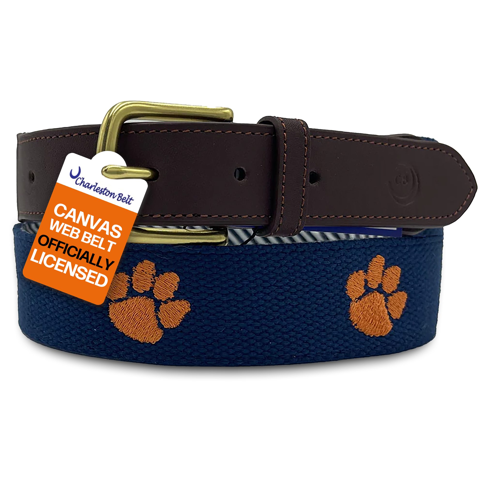 Clemson Tigers Embroidered Canvas Web Belt