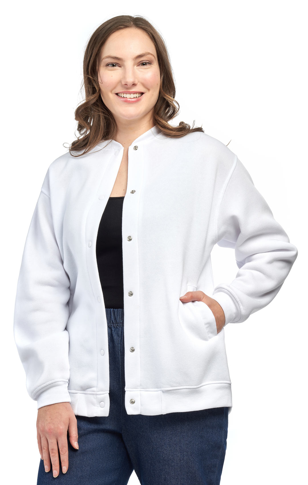 Women’s Snap-Up Jacket with Fleecy Lining