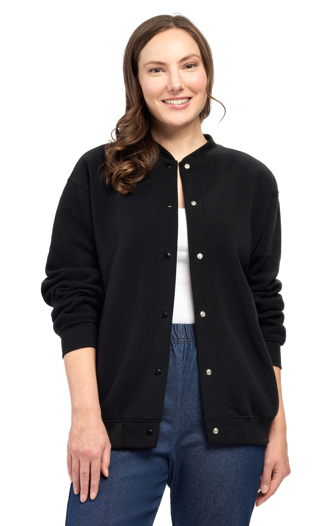 Women’s Snap-Up Jacket with Fleecy Lining