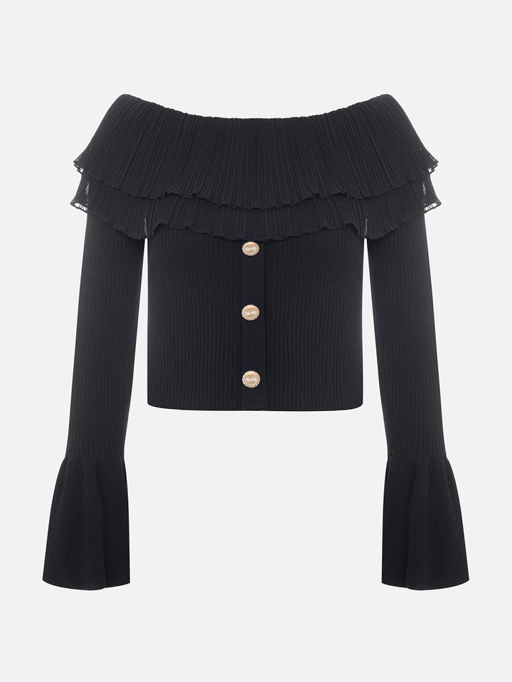 Off-Shoulder Knit Sweater