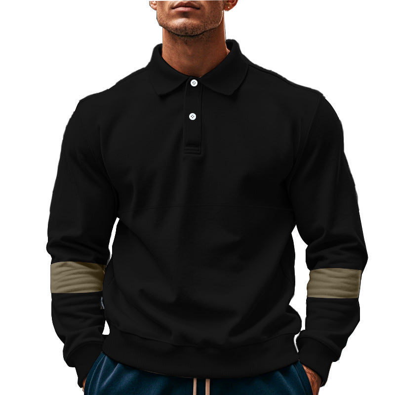 Men’s Long-Sleeve Lapel Polo Shirt