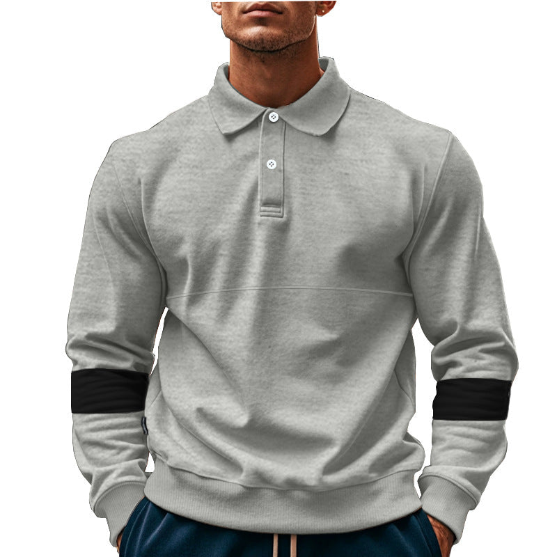 Men’s Long-Sleeve Lapel Polo Shirt