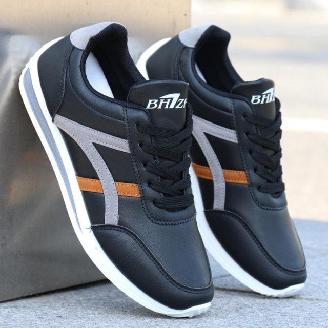 Men’s White Leather Casual Low-Top Sneakers
