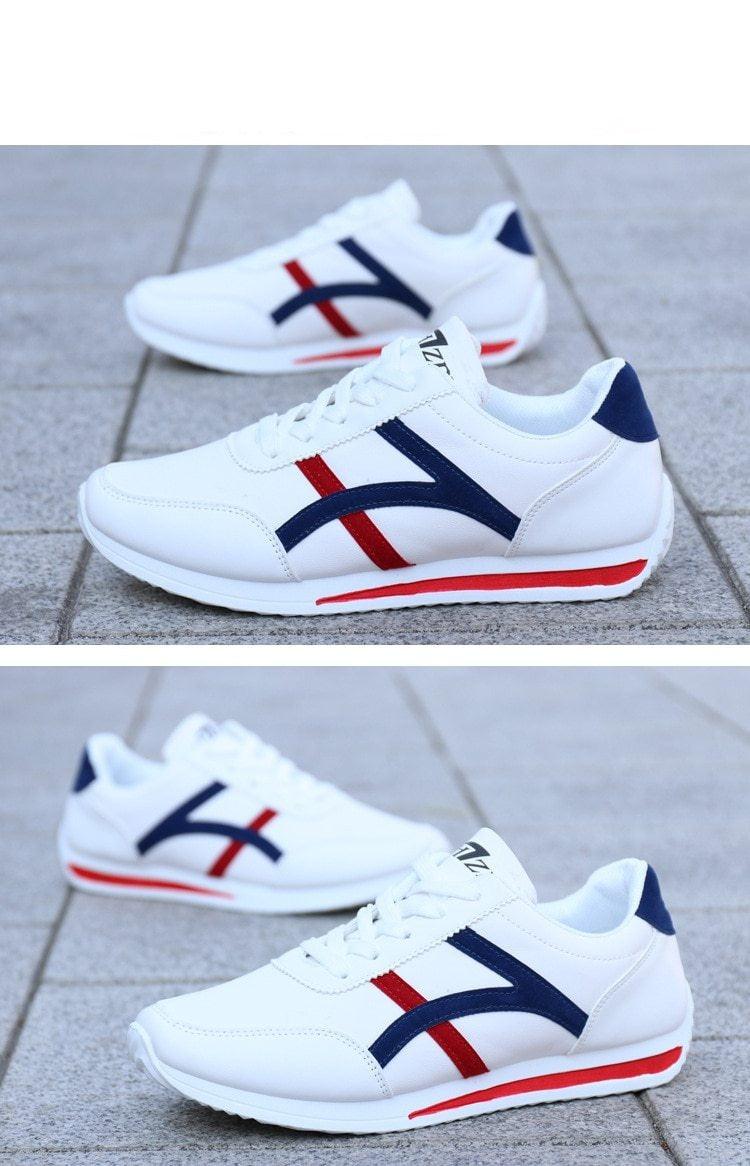 Men’s White Leather Casual Low-Top Sneakers