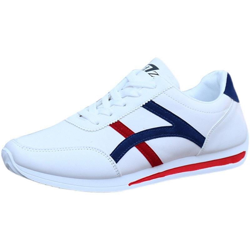 Men’s White Leather Casual Low-Top Sneakers