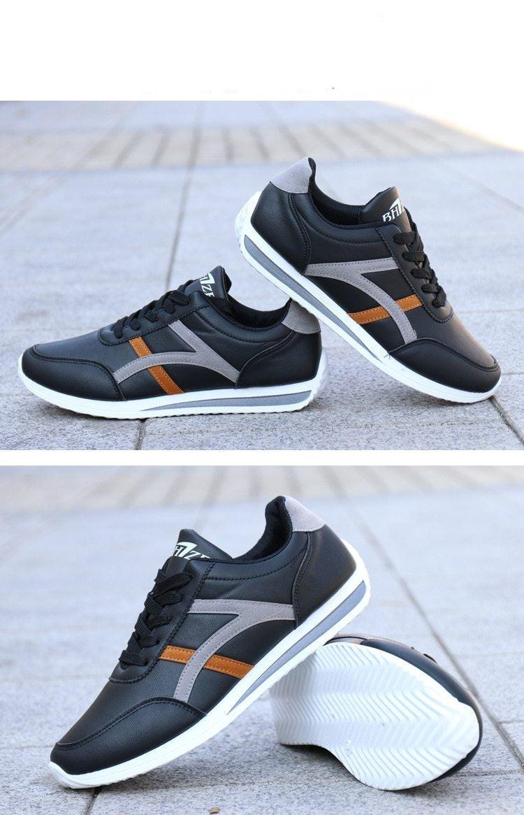 Men’s White Leather Casual Low-Top Sneakers
