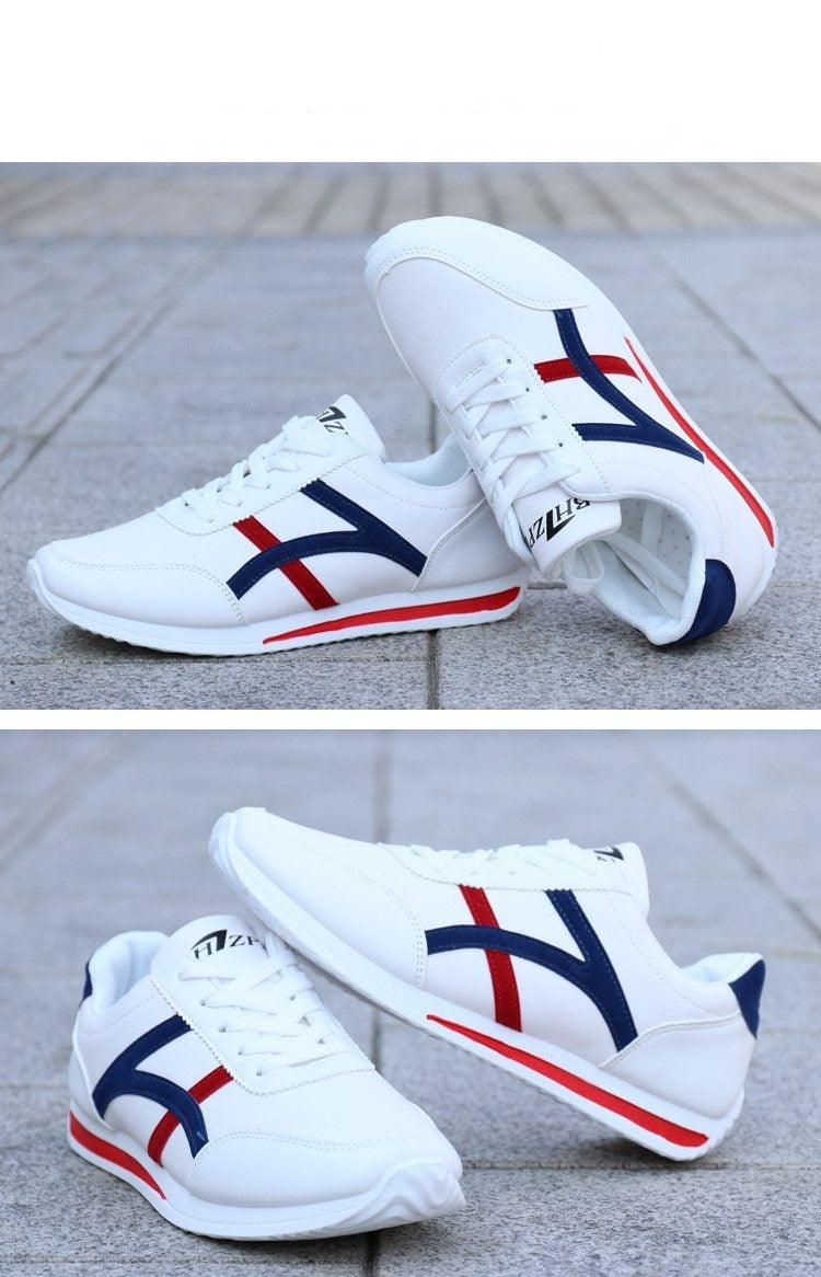 Men’s White Leather Casual Low-Top Sneakers