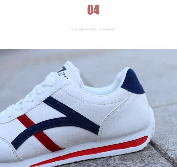 Men’s White Leather Casual Low-Top Sneakers