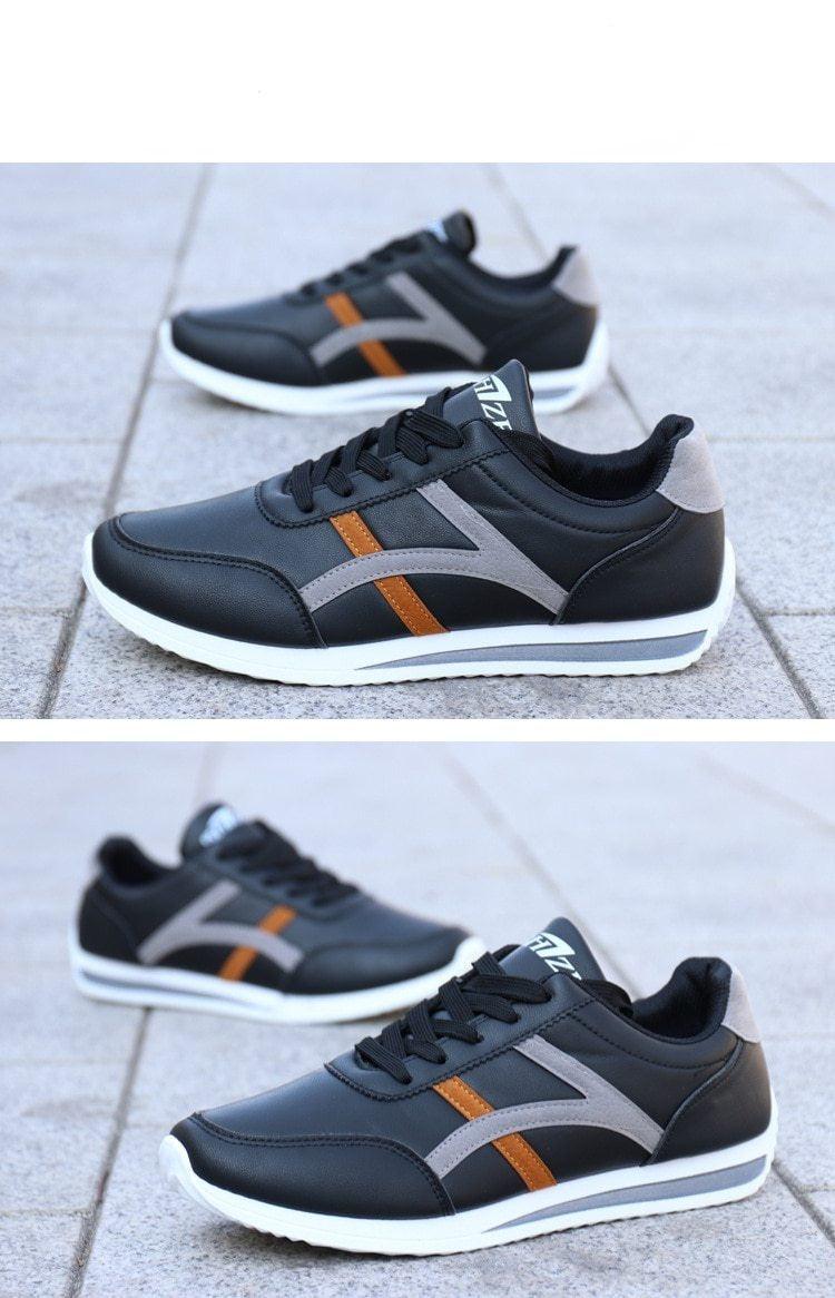 Men’s White Leather Casual Low-Top Sneakers