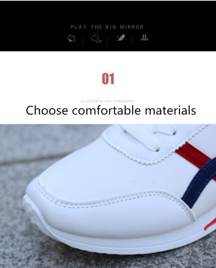 Men’s White Leather Casual Low-Top Sneakers