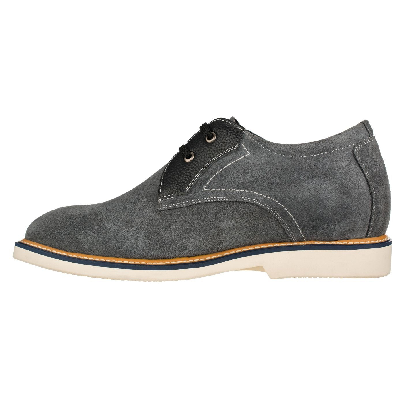 Business Casual Grey Leather Shoes 2.8 Inch  - Y42023