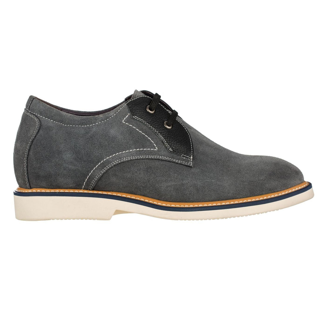 Business Casual Grey Leather Shoes 2.8 Inch  - Y42023